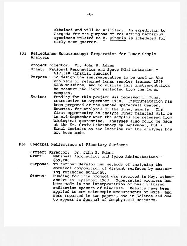 Quarterly Report - Caribbean Research Institute 1968-1969 - 0070