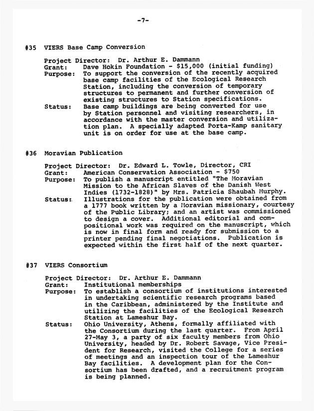 Quarterly Report - Caribbean Research Institute 1968-1969 - 0071