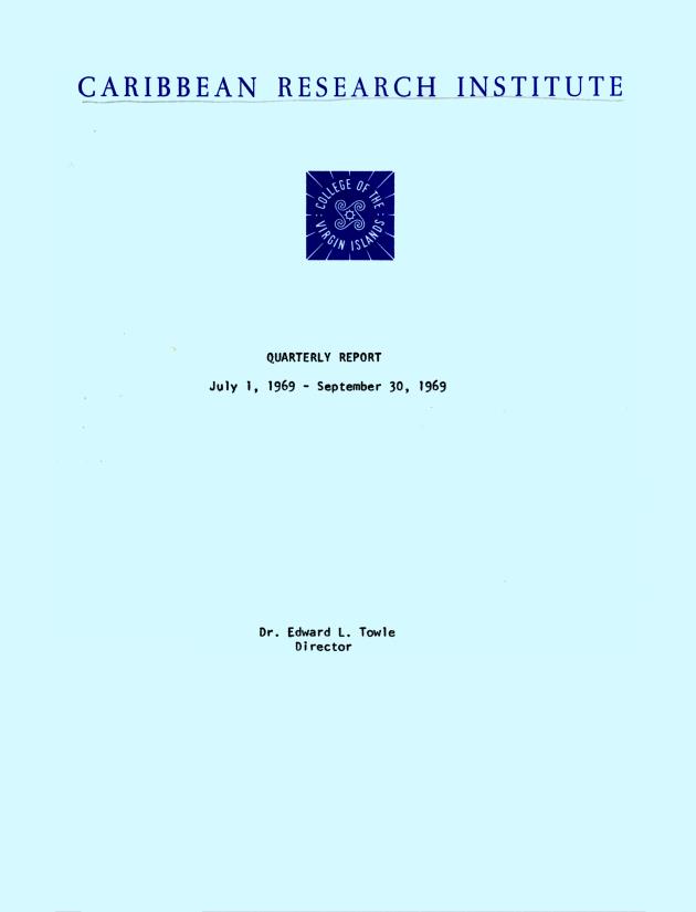 Quarterly Report - Caribbean Research Institute 1968-1969 - 0088