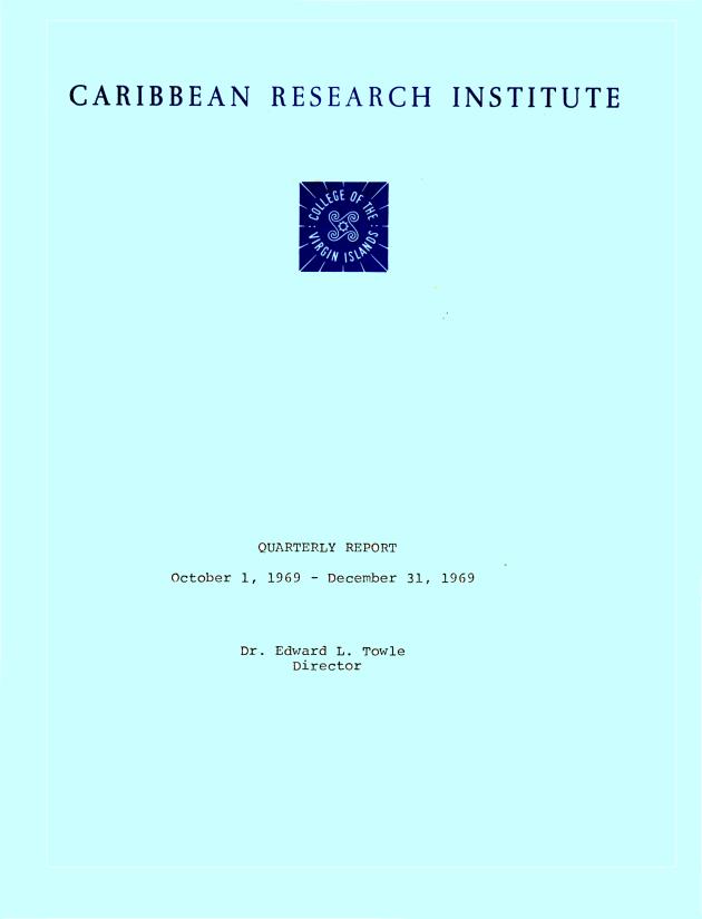 Quarterly Report - Caribbean Research Institute 1968-1969 - 0108