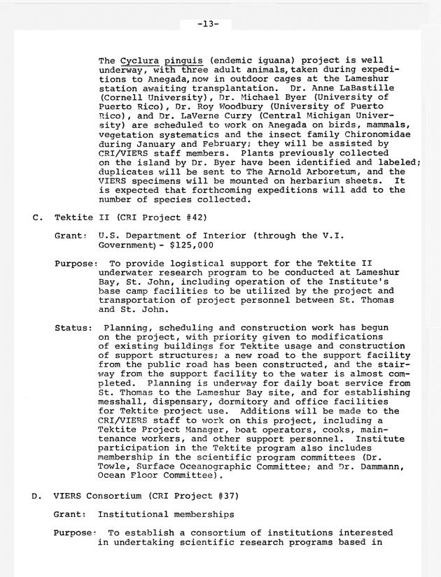 Quarterly Report - Caribbean Research Institute 1968-1969 - 0121