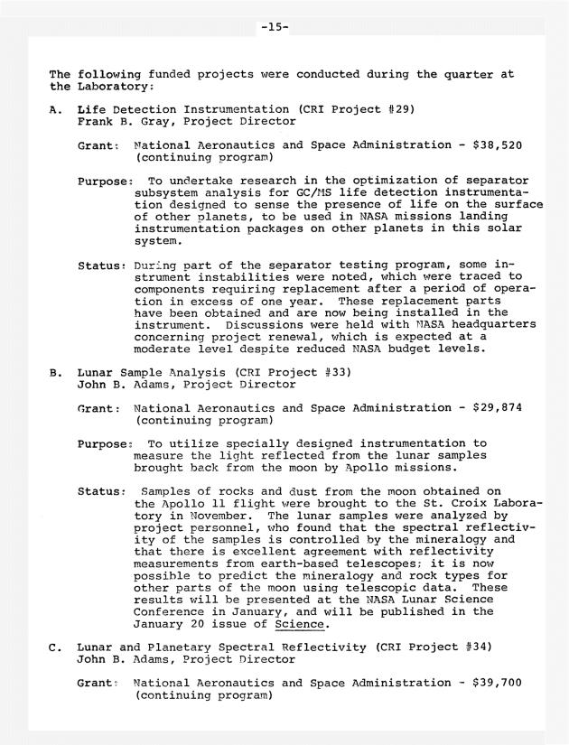 Quarterly Report - Caribbean Research Institute 1968-1969 - 0123