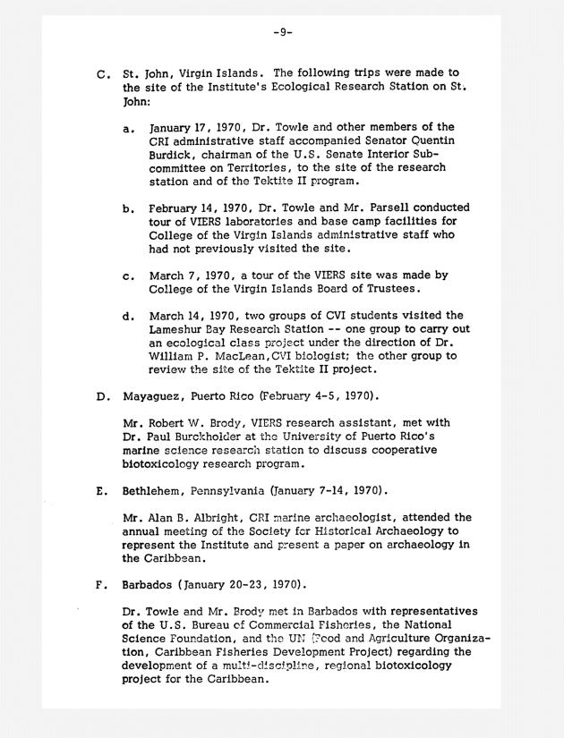 Quarterly Report - Caribbean Research Institute 1970-1971 - 0010