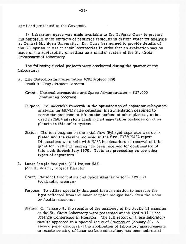 Quarterly Report - Caribbean Research Institute 1970-1971 - 0025