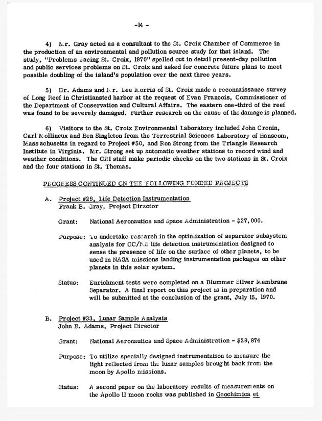 Quarterly Report - Caribbean Research Institute 1970-1971 - 0045