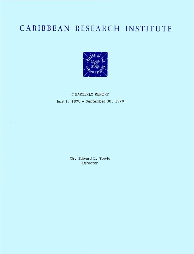 Quarterly Report - Caribbean Research Institute 1970-1971 - 0052