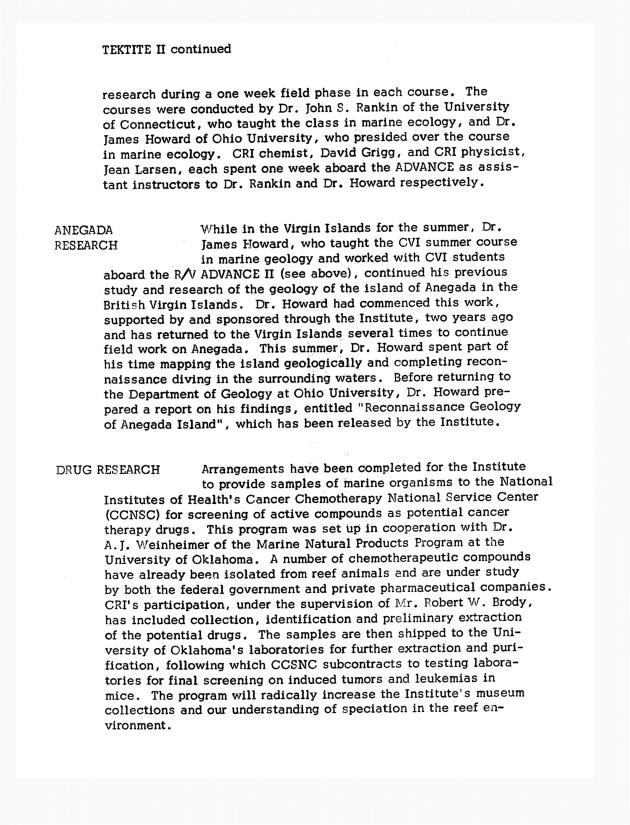 Quarterly Report - Caribbean Research Institute 1970-1971 - 0057