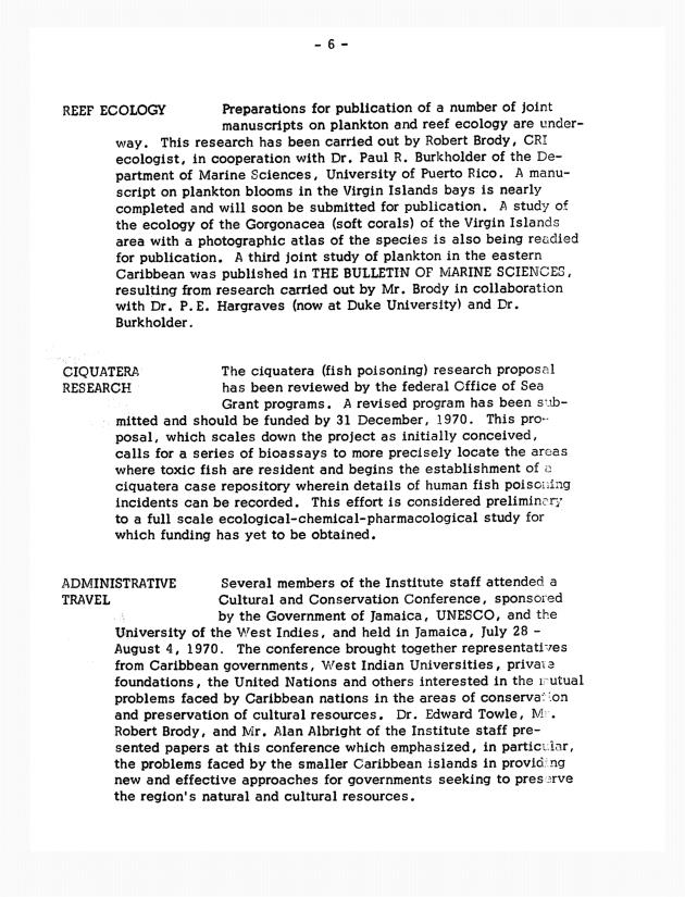 Quarterly Report - Caribbean Research Institute 1970-1971 - 0058