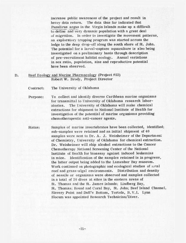 Quarterly Report - Caribbean Research Institute 1970-1971 - 0106