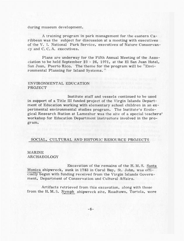 Quarterly Report - Caribbean Research Institute 1970-1971 - 0120