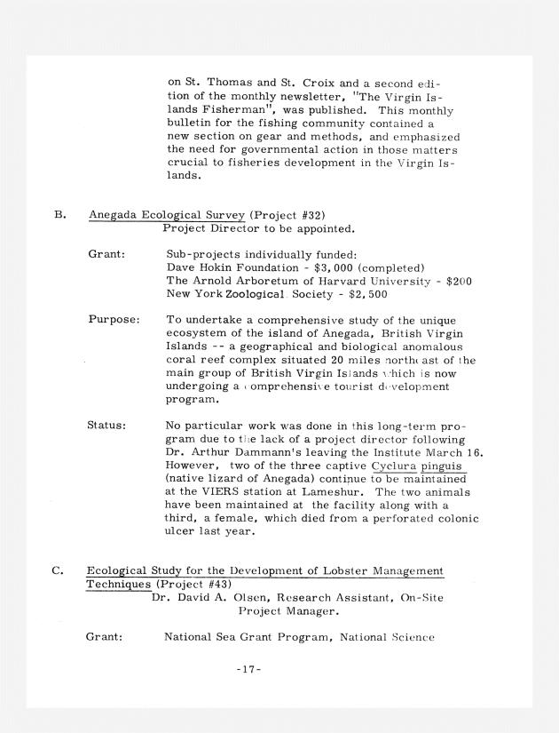 Quarterly Report - Caribbean Research Institute 1970-1971 - 0131