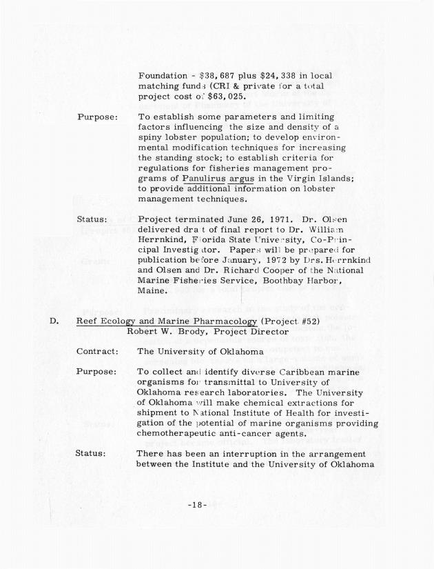 Quarterly Report - Caribbean Research Institute 1970-1971 - 0132