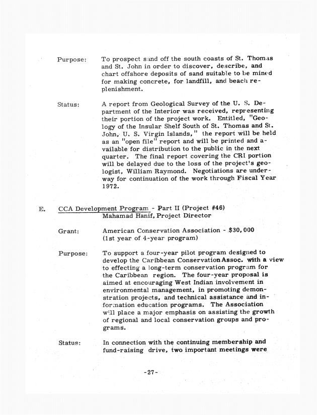 Quarterly Report - Caribbean Research Institute 1970-1971 - 0141