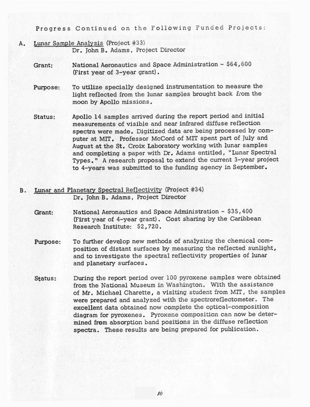 Quarterly Report - Caribbean Research Institute 1970-1971 - 0162