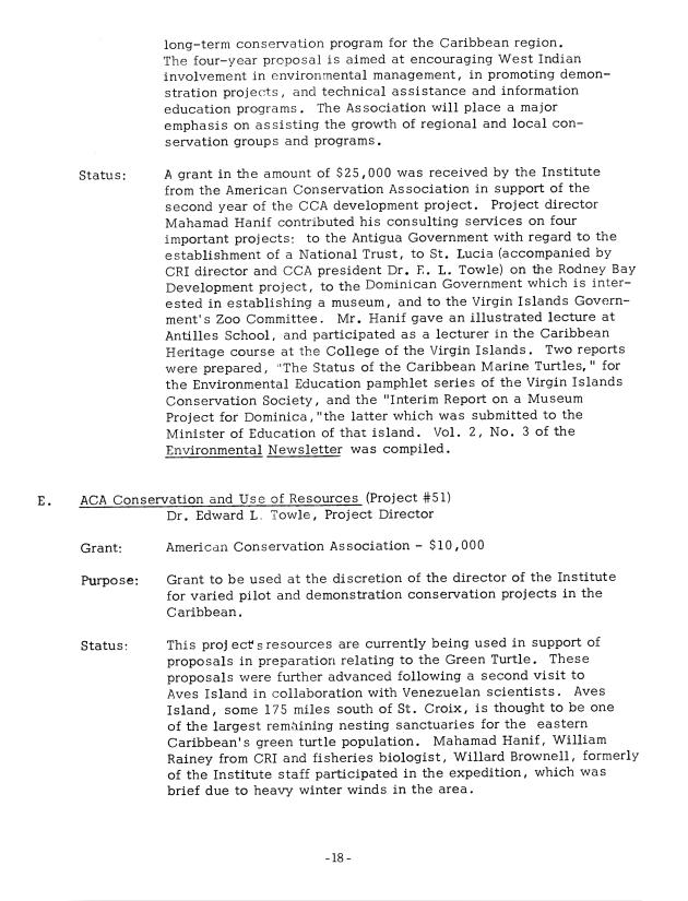 Quarterly Report - Caribbean Research Institute 1970-1971 - 0190