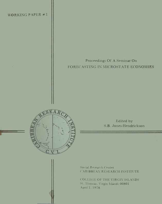 Proceedings of a seminar on forecasting in microstate economies Working paper - 0001