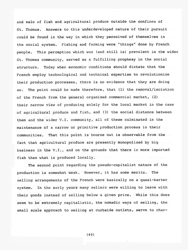 Institutional and social bases of rural development : two French 'villages' in St. Thomas, Virgin Islands UVI Faculty - 0059