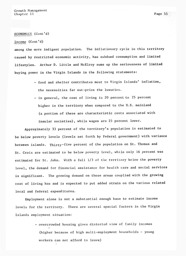 Data on the Virgin Islands of the United States : growth and change : a workbook for long-term planning - 0161