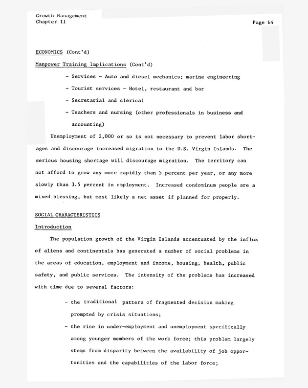 Data on the Virgin Islands of the United States : growth and change : a workbook for long-term planning - 0186