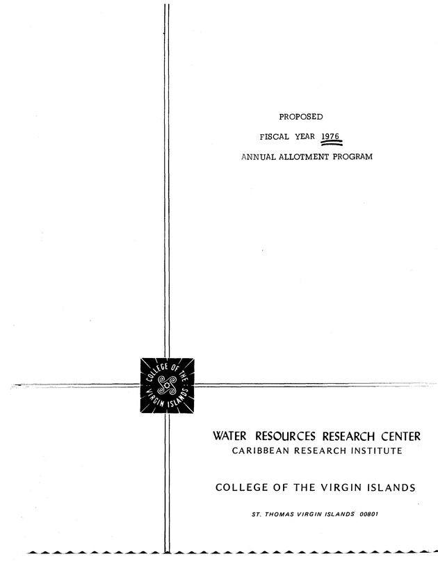 Proposed Fiscal Year 1976 Annual Allotment Program - 0000-Cover