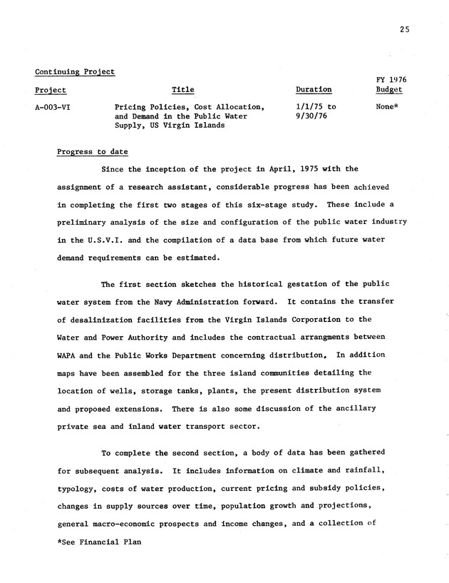 Proposed Fiscal Year 1976 Annual Allotment Program - 0029