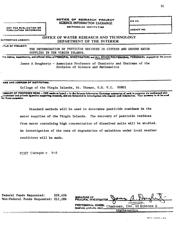 Proposed Fiscal Year 1976 Annual Allotment Program - 0095