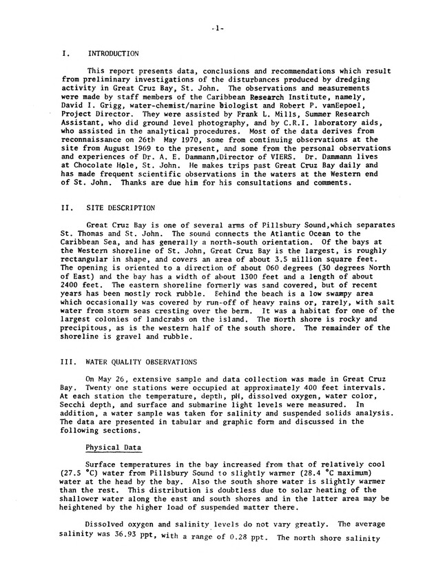 Effects of dredging at Great Cruz Bay, St. John 1970 - 0003