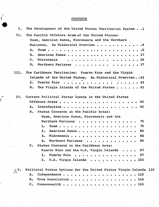 Virgin Islands Status Commission : Executive Summary - Page B-iii