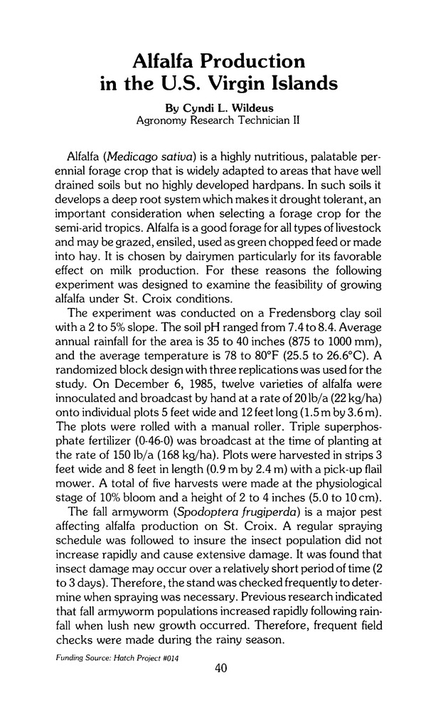 Virgin Islands perspective : V.I.P. : agricultural research notes. Vol. 2. No. 2. - Page 40