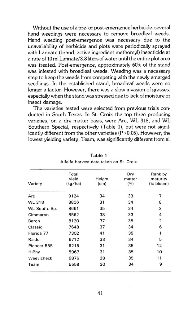 Virgin Islands perspective : V.I.P. : agricultural research notes. Vol. 2. No. 2. - Page 41