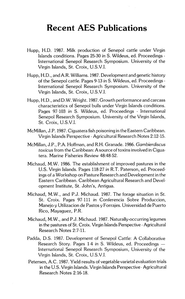 Virgin Islands perspective : V.I.P. : agricultural research notes. Vol. 2. No. 2. - Page 45