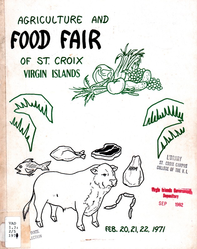 Agriculture and food fair of St. Croix, Virgin Islands 1971 - Front cover 1