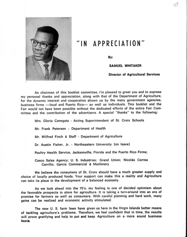 Agriculture and food fair of St. Croix, Virgin Islands 1971 - Page 48