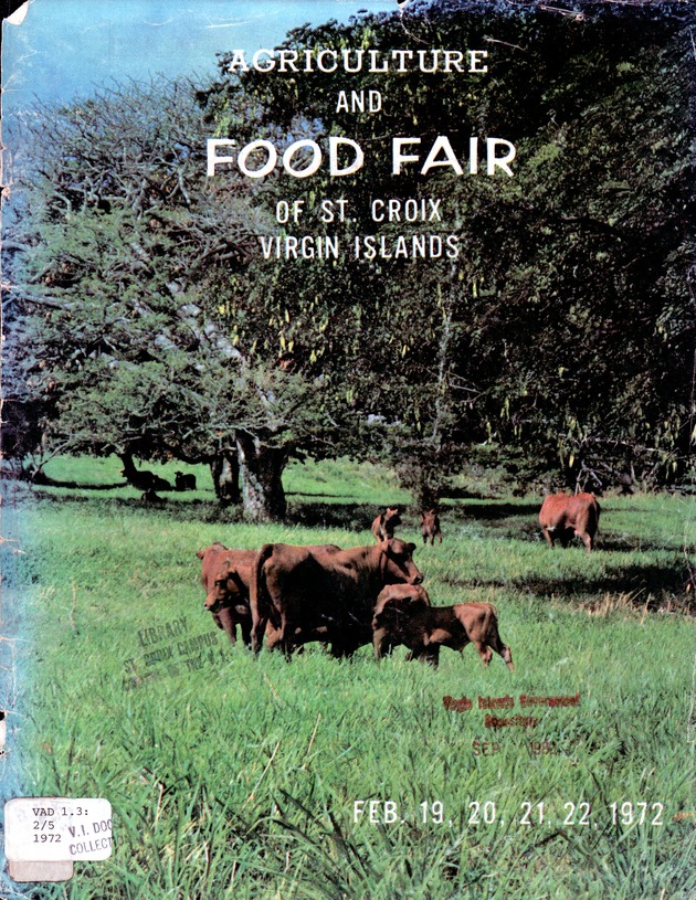 Agriculture and food fair of St. Croix, Virgin Islands 1972 - Front cover 1