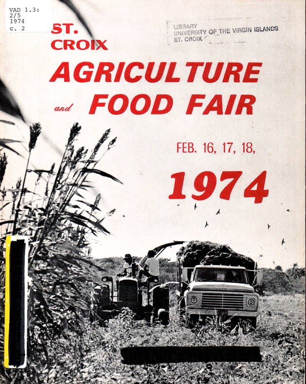 St. Croix Agriculture and food fair 1974 - Front cover 1