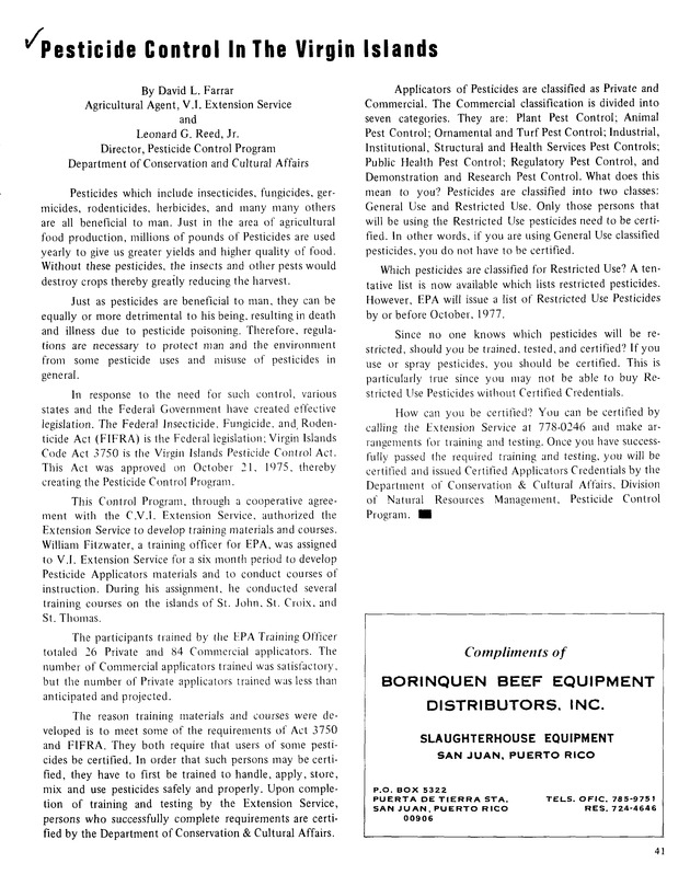 7th Annual Agriculture and food fair of the Virgin Islands 1977. - Page 41