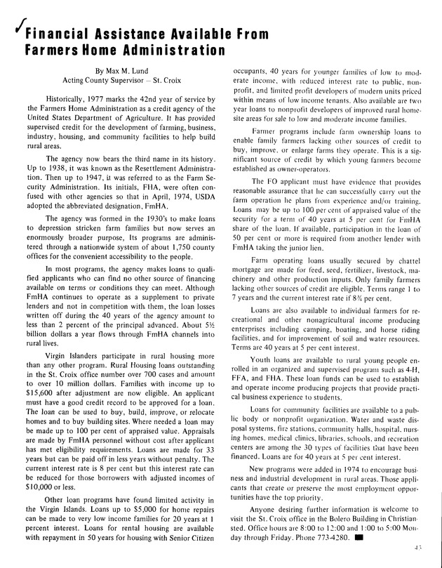 7th Annual Agriculture and food fair of the Virgin Islands 1977. - Page 43