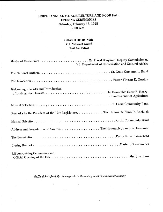 8th Annual Agriculture and food fair of the Virgin Islands 1978 - Page 1