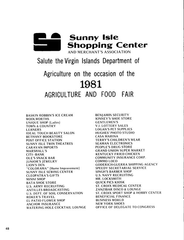 11th Annual Agriculture and food fair of the Virgin Islands 1981. - Page 49