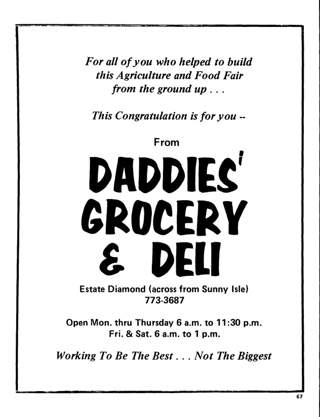 11th Annual Agriculture and food fair of the Virgin Islands 1981. - Page 68