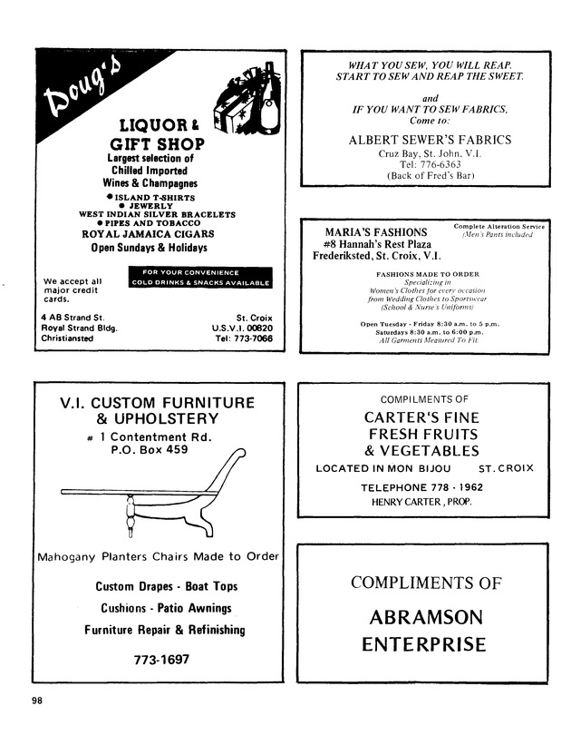 11th Annual Agriculture and food fair of the Virgin Islands 1981. - Page 99