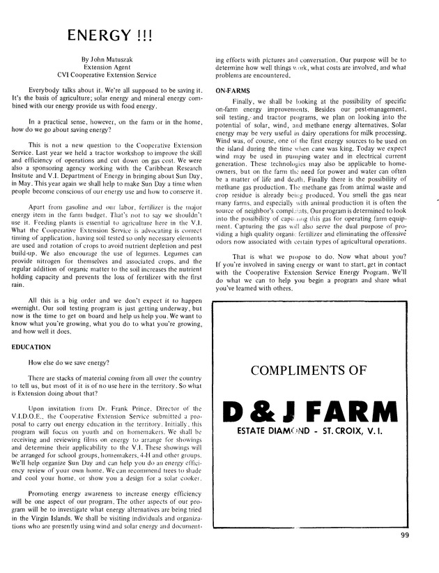 11th Annual Agriculture and food fair of the Virgin Islands 1981. - Page 100