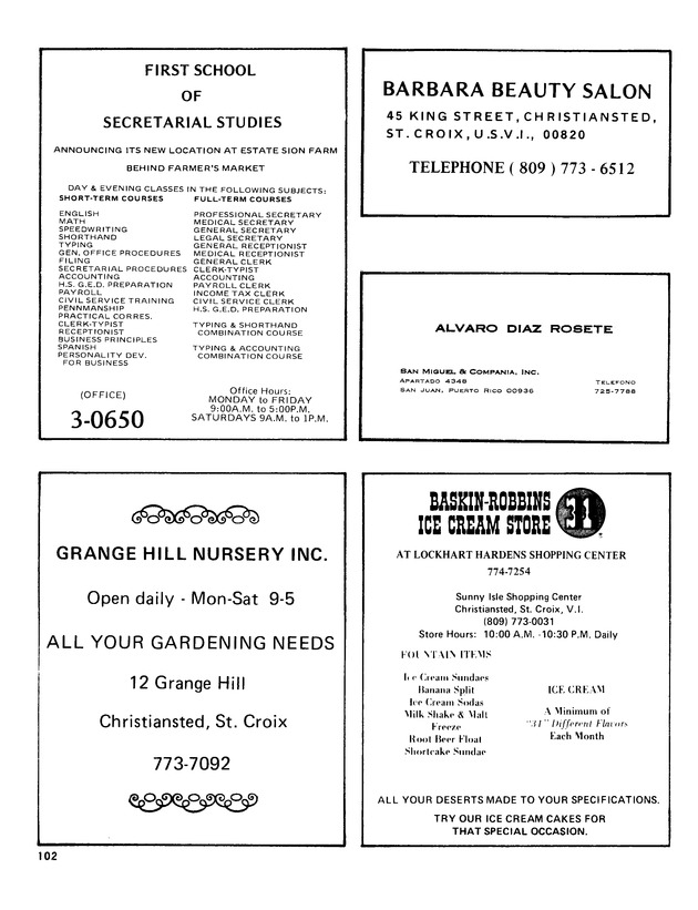 11th Annual Agriculture and food fair of the Virgin Islands 1981. - Page 103