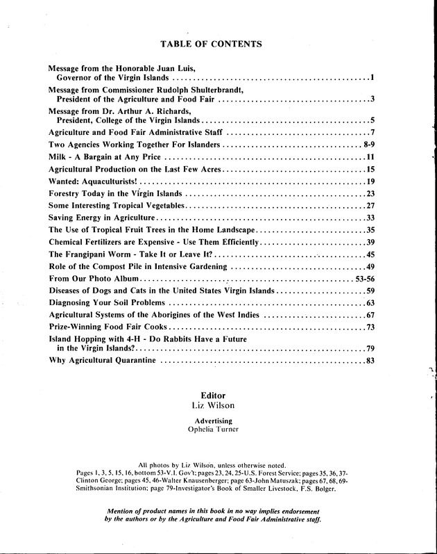 12th Annual Agriculture and food fair of the Virgin Islands 1982. - Page 1