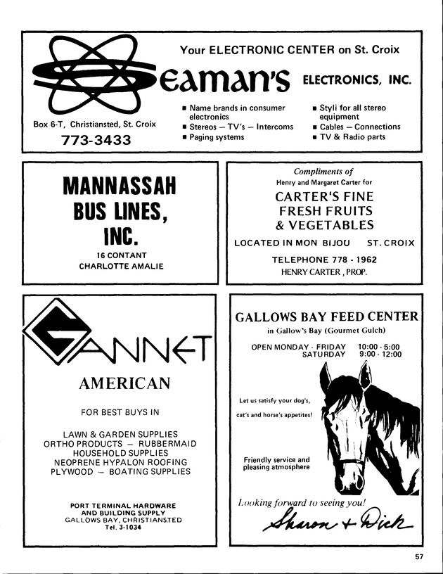 12th Annual Agriculture and food fair of the Virgin Islands 1982. - Page 58