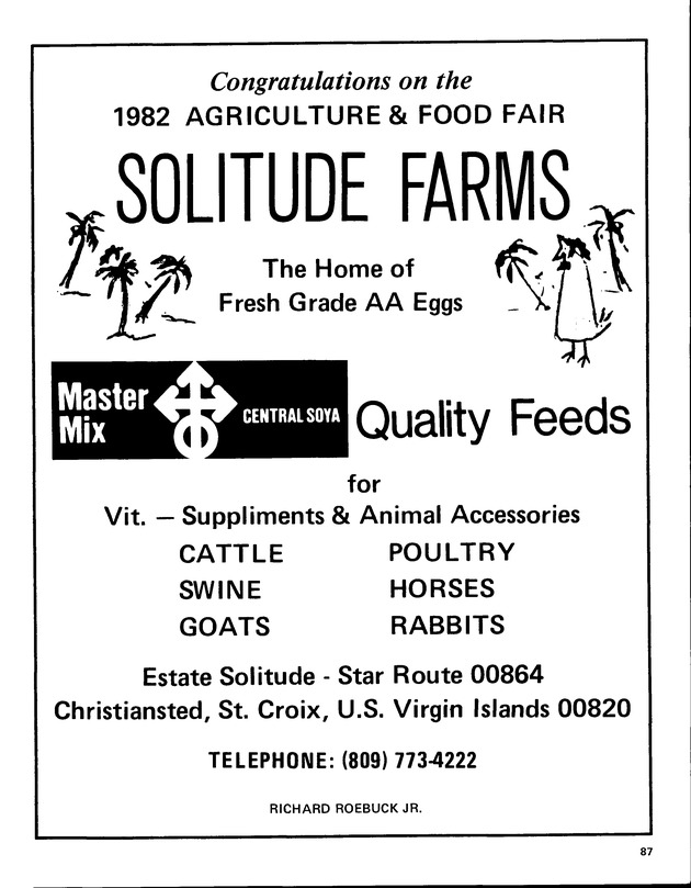 12th Annual Agriculture and food fair of the Virgin Islands 1982. - Page 88