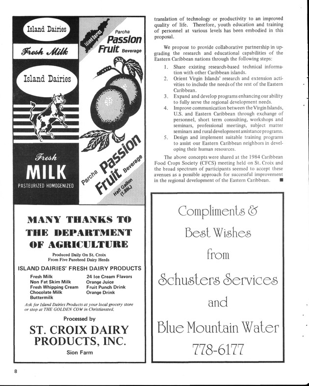 15th Annual Agriculture and food fair of the Virgin Islands 1985. - Page 9