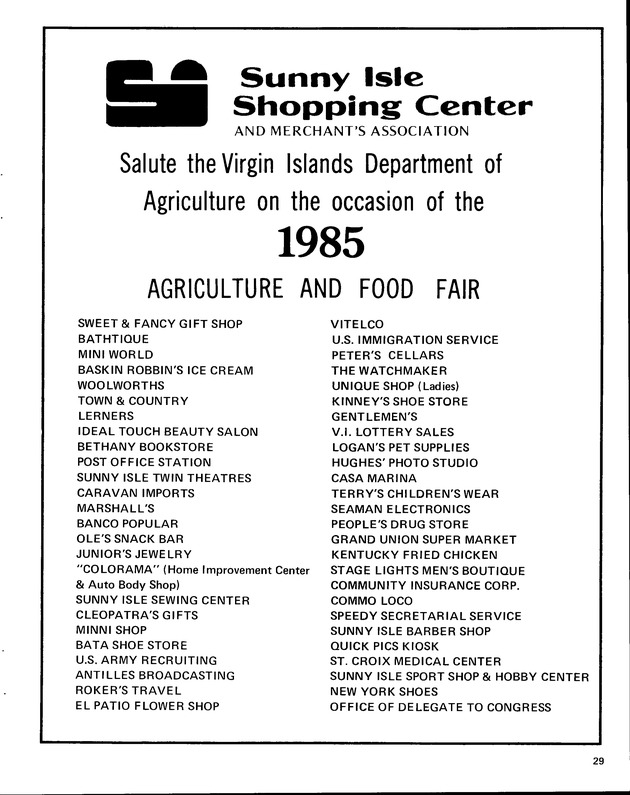 15th Annual Agriculture and food fair of the Virgin Islands 1985. - Page 30