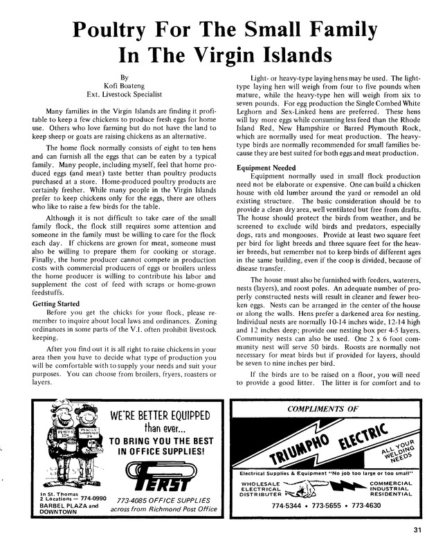 15th Annual Agriculture and food fair of the Virgin Islands 1985. - Page 32