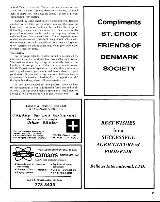 15th Annual Agriculture and food fair of the Virgin Islands 1985. - Page 34